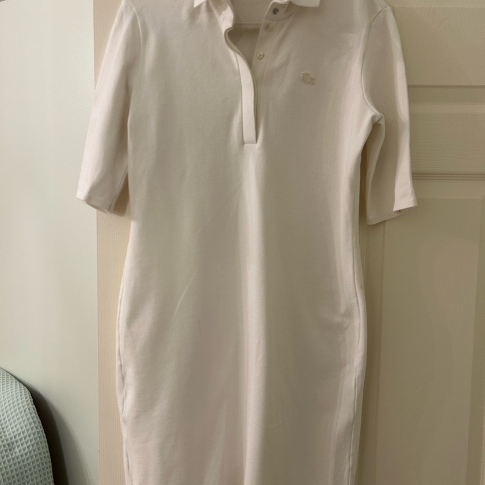 Lacoste stretch pique cotton midi polo dress